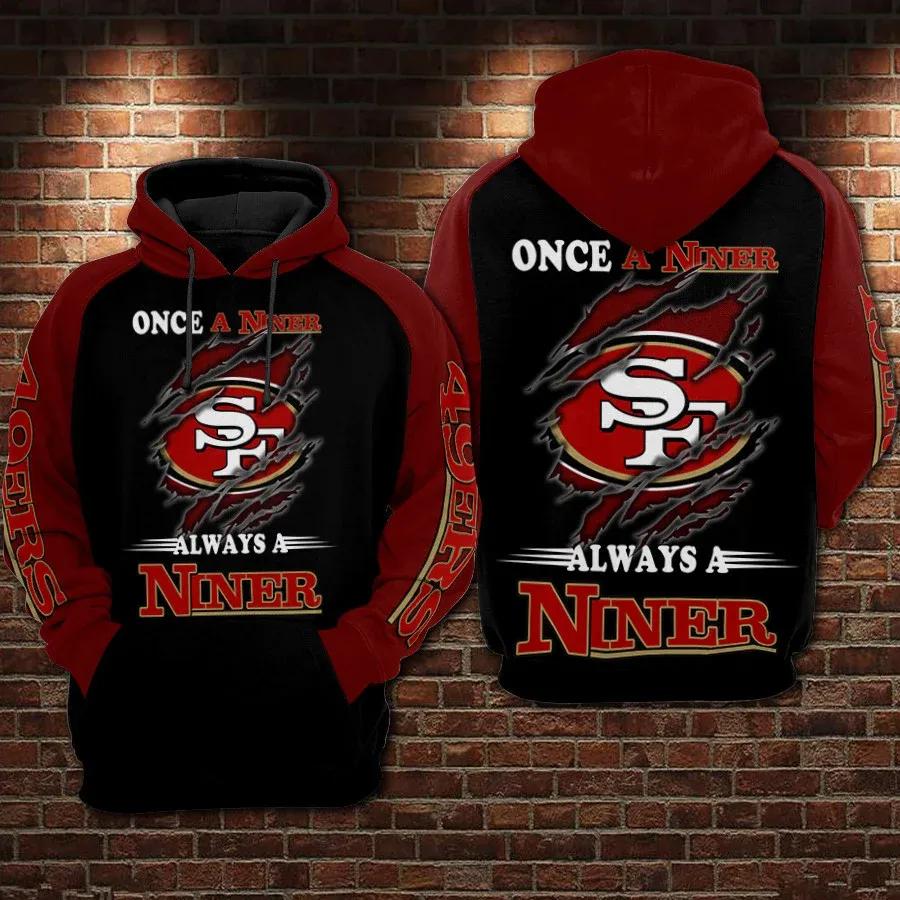 Football Always A Niner San Francisco 49ers 3D Hoodie, NFL Hoodie Moonbestprint