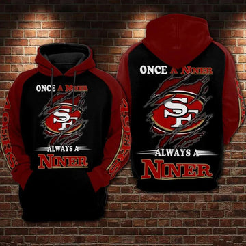 Football Always A Niner San Francisco 49ers 3D Hoodie, NFL Hoodie Moonbestprint