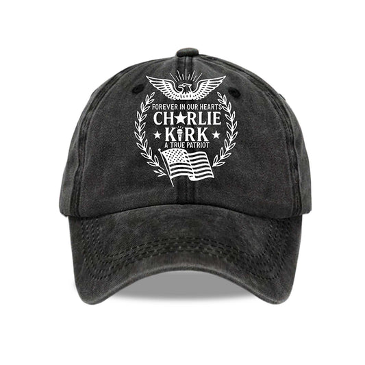 Forever In Our Hearts Charlie Kirk A True Patriot America Hat -Moonbestprint