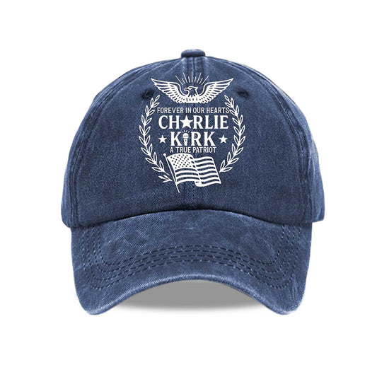 Forever In Our Hearts Charlie Kirk A True Patriot America Hat -Moonbestprint