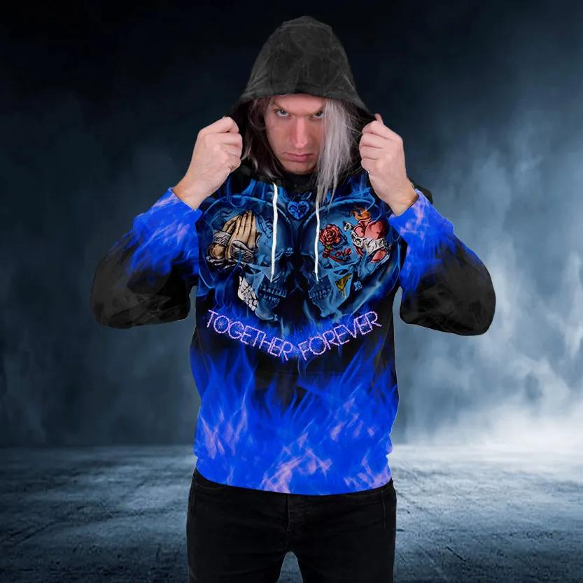 Forever Together Couple Skull 3D Hoodie Moonbestprint