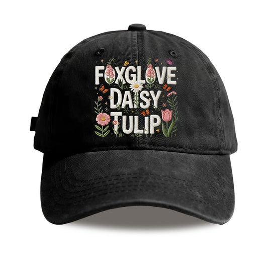 Foxglove Daisy Tulip Baseball Cap -Moonbestprint