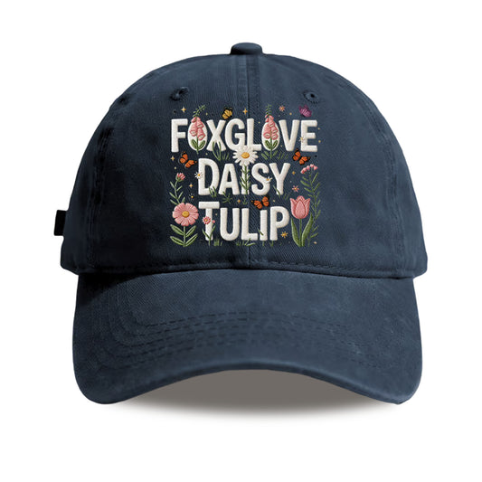 Foxglove Daisy Tulip Baseball Cap -Moonbestprint