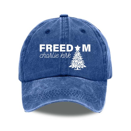 Freedom Charlie Kirk Christmas Print Baseball Cap -Moonbestprint