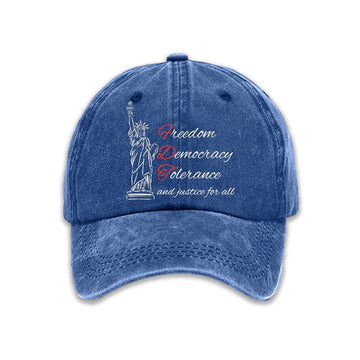 Freedom Democracy Tolerance And Justice For All Print Baseball Cap Moonbestprint