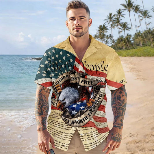 Freedom isn't Free, It's Worth Fighting For - America 250 Hawaii Shirt, 250th Anniversary Gift Moonbestprint