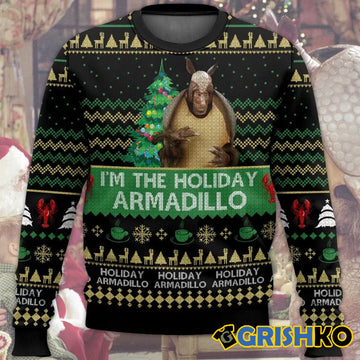 Friends I'm The Holiday Armadillo Ross Ugly Christmas Sweater - Moonbestprint