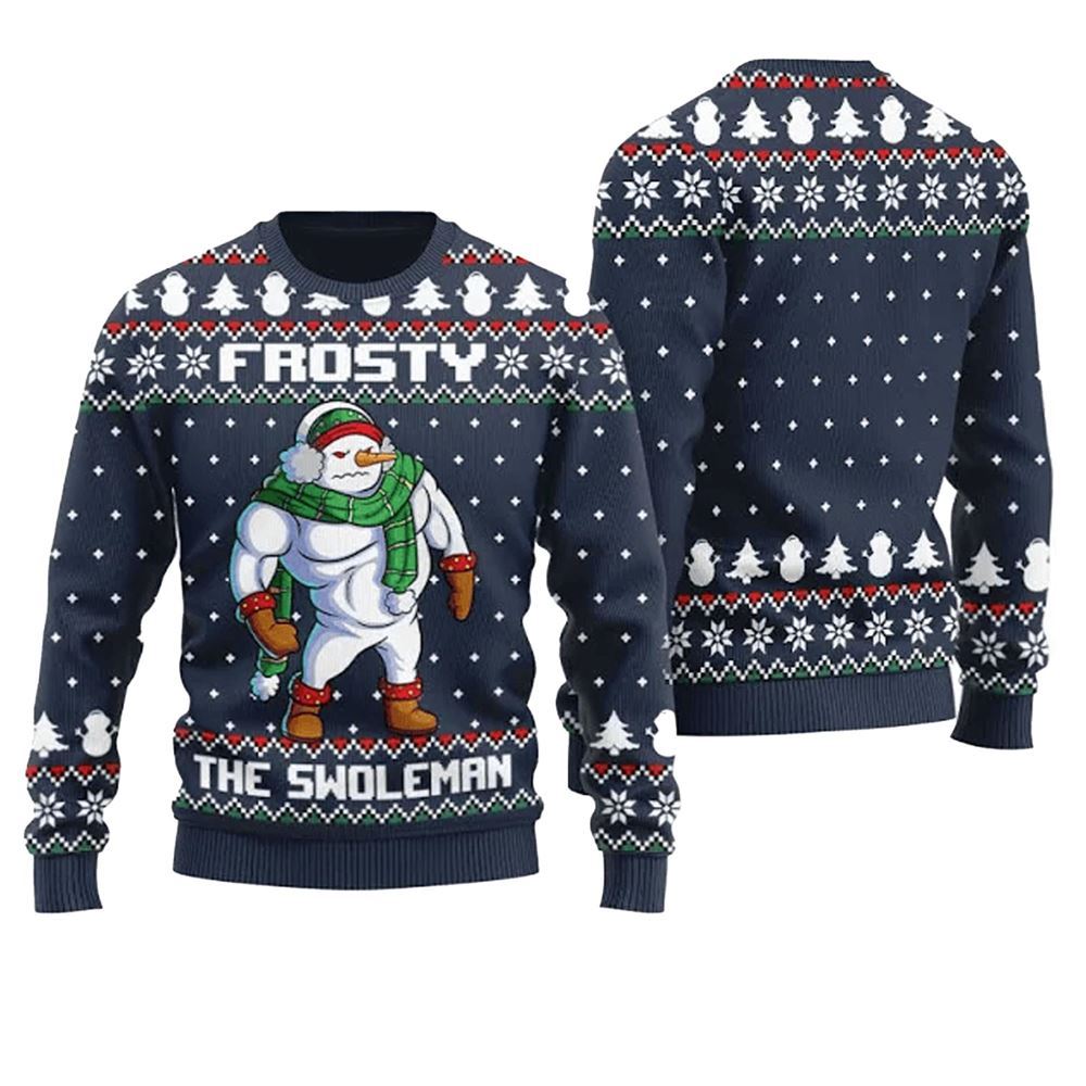 Frosty Swoleman Ugly Christmas Sweater - Moonbestprint