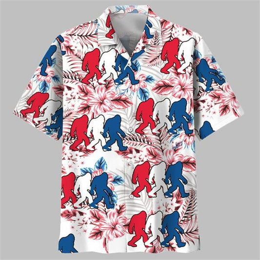 Funny Bigfoot Usa Hawaiian Shirt - Moonbestprint