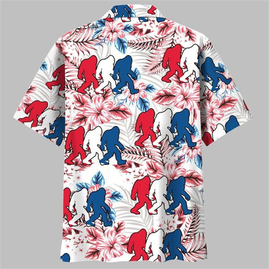 Funny Bigfoot Usa Hawaiian Shirt - Moonbestprint