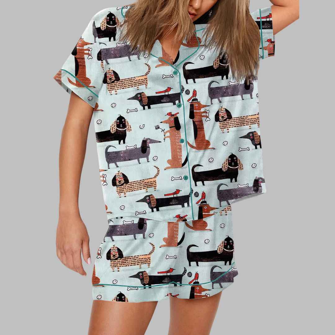 Funny Dachshund Art Print Pajama Set – Moonbestprint