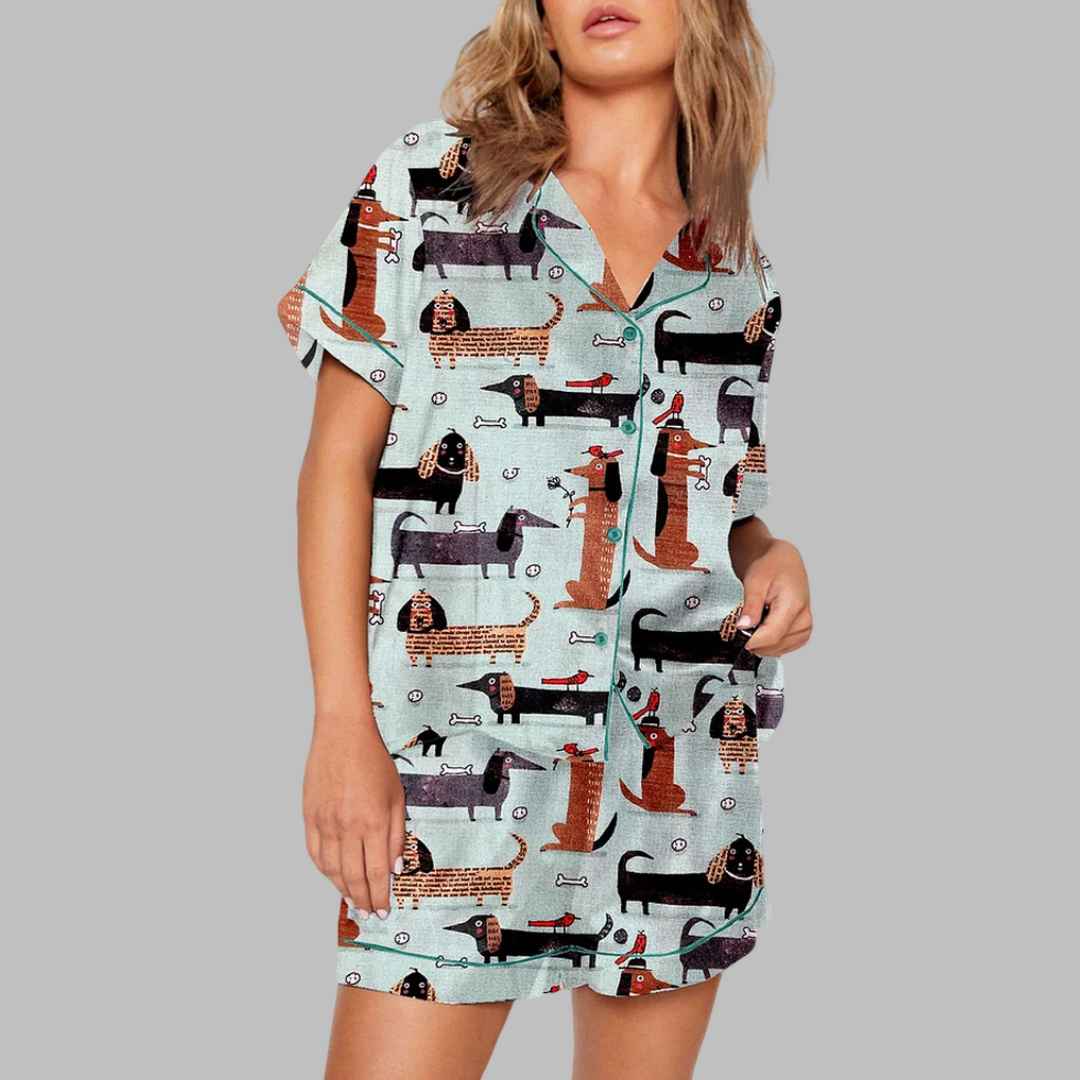 Funny Dachshund Art Print Pajama Set – Moonbestprint