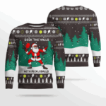 Funny Deck The Hall Pickleball Santa Ugly Christmas Sweater Dark Chocolate – Moonbestprint