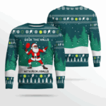 Funny Deck The Hall Pickleball Santa Ugly Christmas Sweater Deep Teal – Moonbestprint