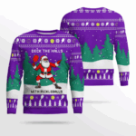 Funny Deck The Hall Pickleball Santa Ugly Christmas Sweater Deep Violet – Moonbestprint