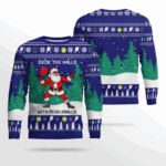 Funny Deck The Hall Pickleball Santa Ugly Christmas Sweater Midnight Blue – Moonbestprint