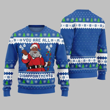 Funny Disappointments Black Santa Ugly Sweater Christmas 2026 - Moonbestprint