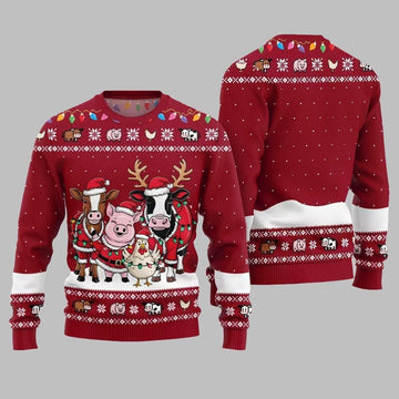 Funny Farm Animal Holiday Ugly Sweater 2026 Christmas - Moonbestprint