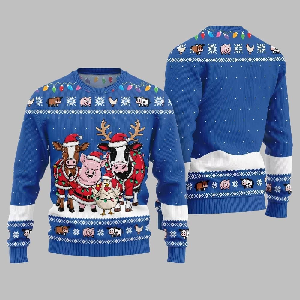 Funny Farm Animal Holiday Ugly Sweater 2026 Christmas - Moonbestprint