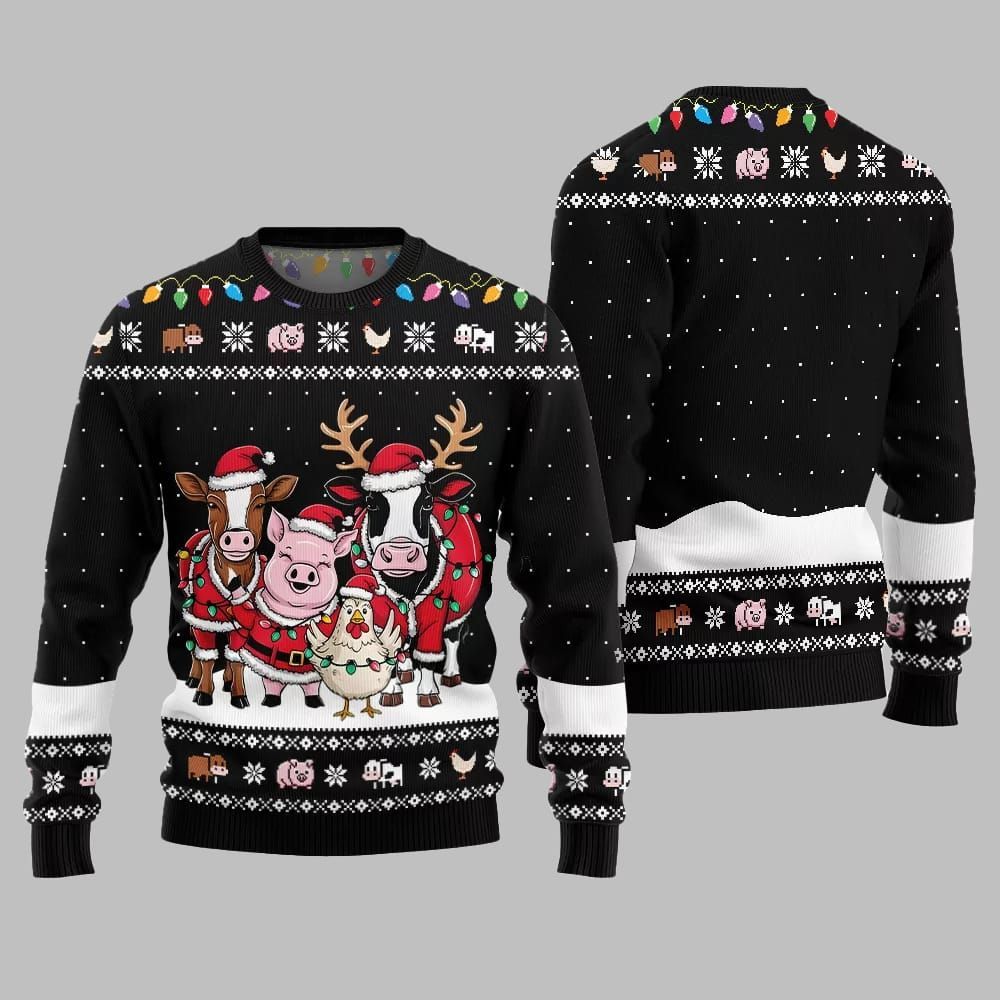 Funny Farm Animal Holiday Ugly Sweater 2026 Christmas - Moonbestprint