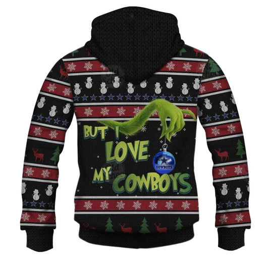 Funny Grinches Love Dallas Cowboys Ugly Christmas Style 2025 AOP Hoodie - Moonbestprint
