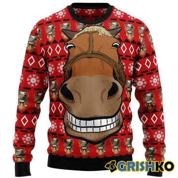 Funny Horse Christmas Ugly Christmas Sweater - Moonbestprint