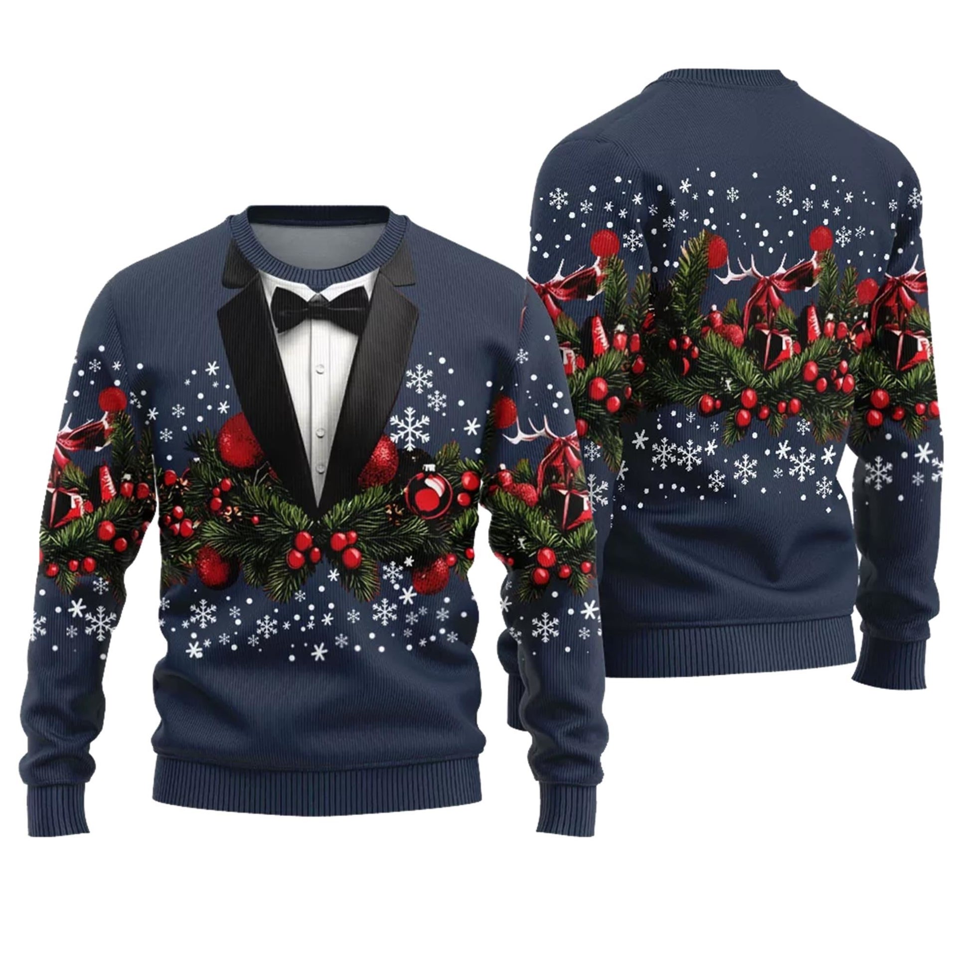 Funny Men's Costume Ugly Christmas Sweater - Moonbestprint