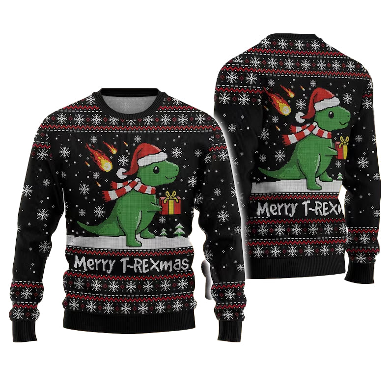 Funny Tree Rex Ugly Christmas Sweater – Moonbestprint