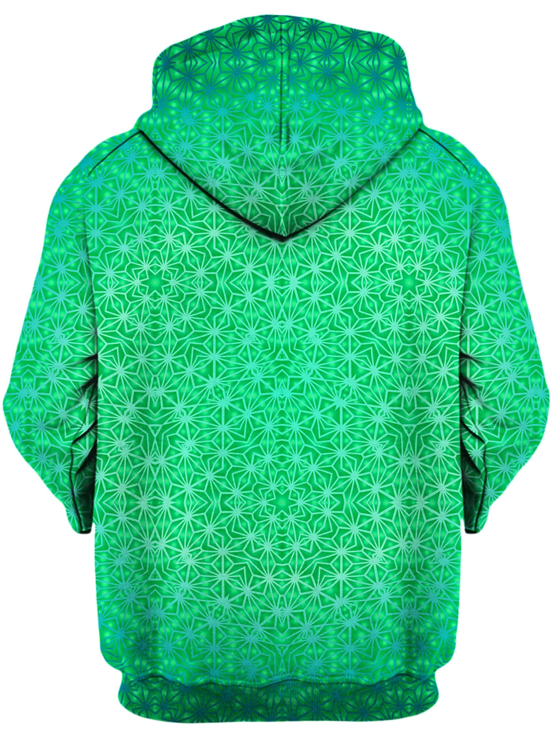 Green Cosmic Stargrid Unisex Zip-Up Hoodie -Moonbestprint