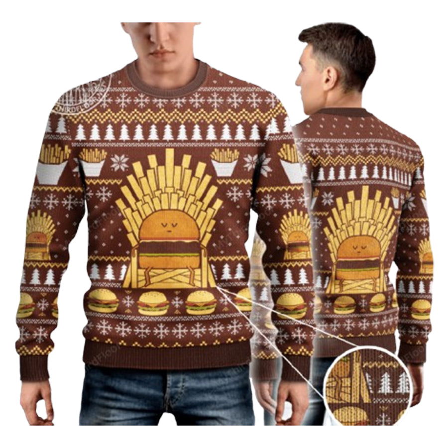 Game Of Fries Burger Lovers Ugly Christmas Sweater – Moonbestprint