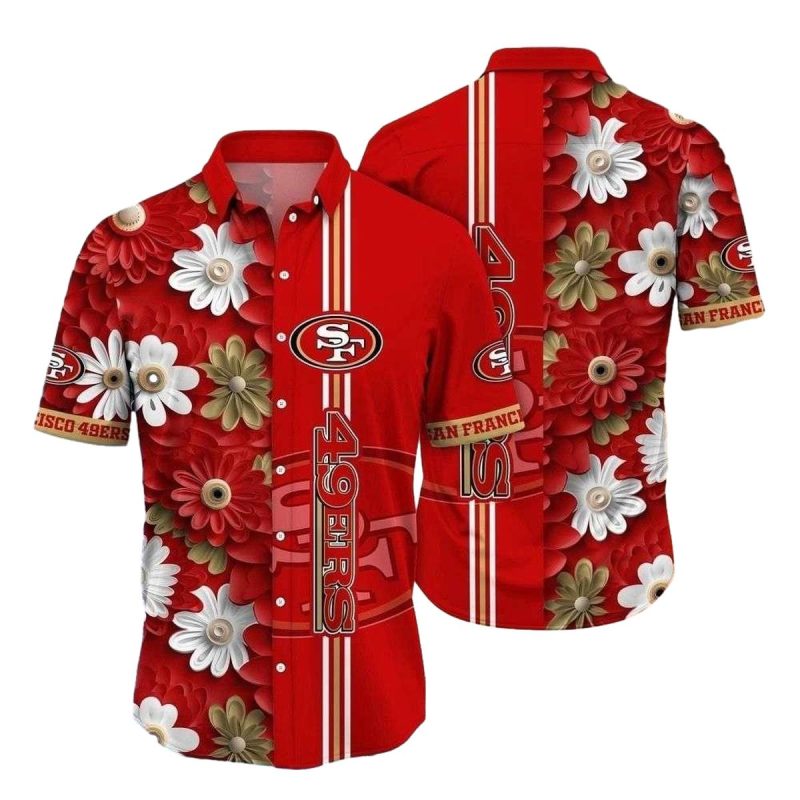 Gameday Flora Red Zone San Francisco 49ers Hawaiian Shirt - Moonbestprint