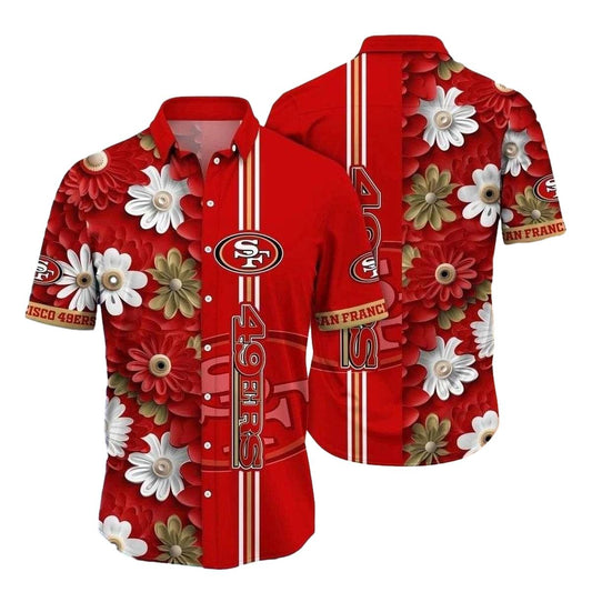 Gameday Flora Red Zone San Francisco 49ers Hawaiian Shirt - Moonbestprint