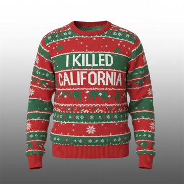 Gavin Newsom I Killed California Christmas Ugly Sweater - Moonbestprint