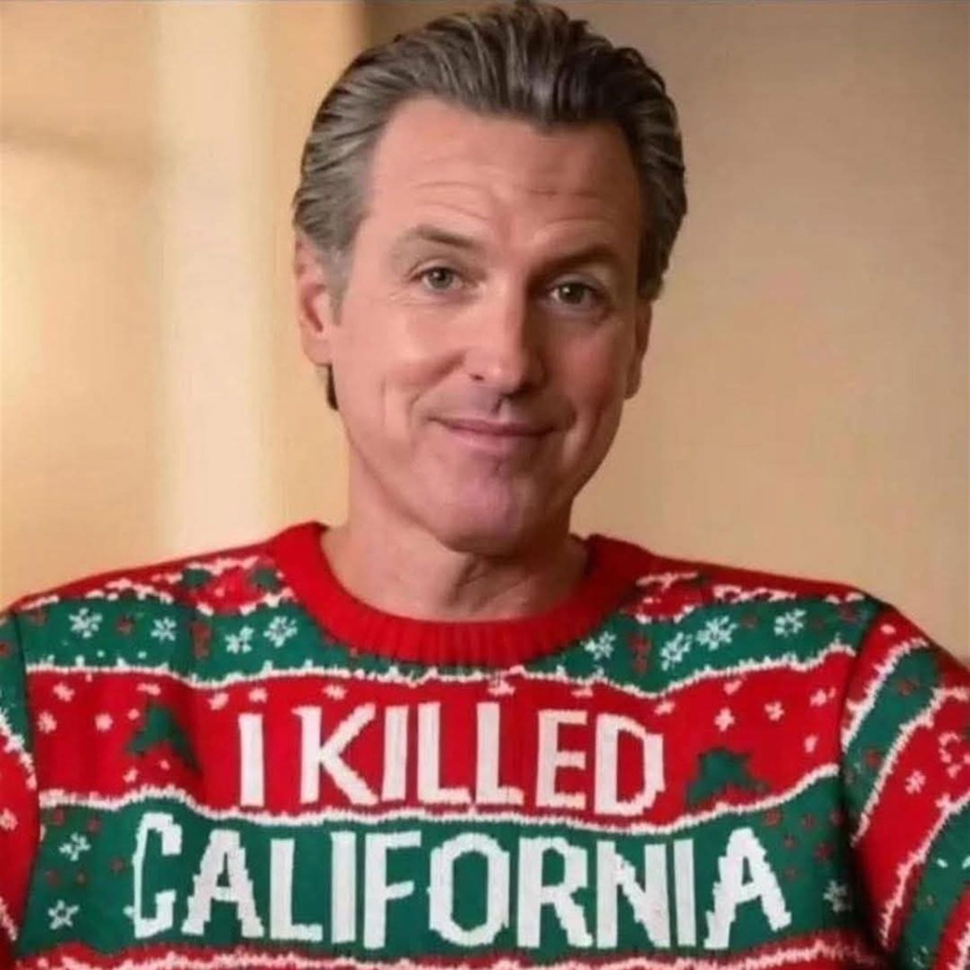Gavin Newsom I Killed California Christmas Ugly Sweater - Moonbestprint