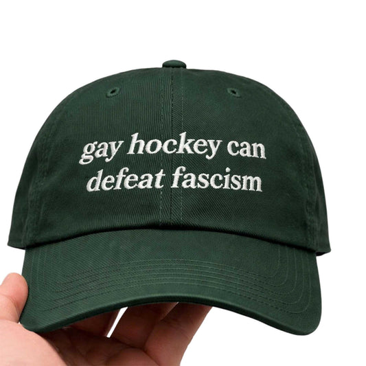 Gay Hockey Can Defeat Fascism Hat -Moonbestprint