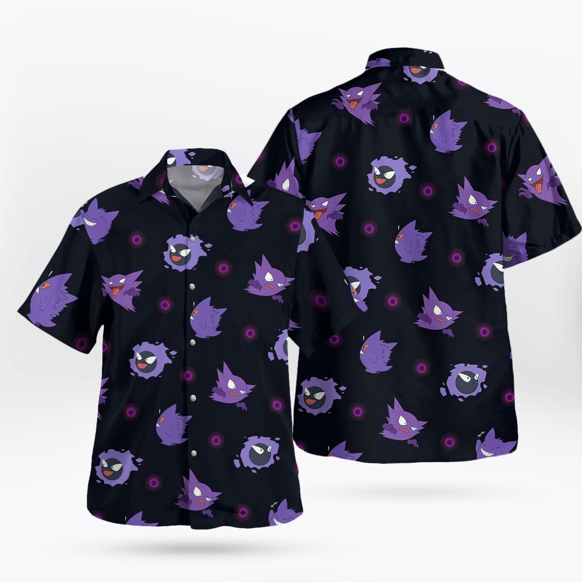 Gengar Evolution Hawaiian Shirt Tropical Ghost Vibes – Moonbestprint