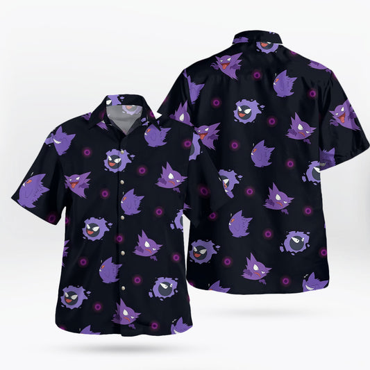 Gengar Evolution Hawaiian Shirt Tropical Ghost Vibes – Moonbestprint