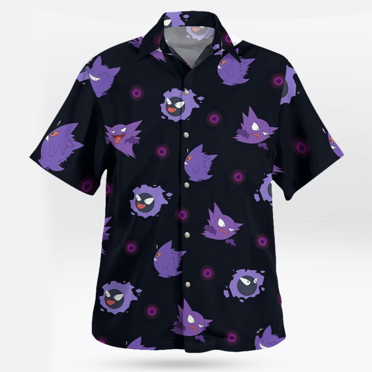 Gengar Evolution Hawaiian Shirt Tropical Ghost Vibes – Moonbestprint