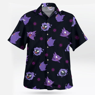 Gengar Evolution Hawaiian Shirt Tropical Ghost Vibes – Moonbestprint