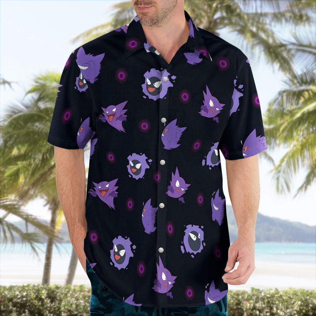 Gengar Evolution Hawaiian Shirt Tropical Ghost Vibes – Moonbestprint