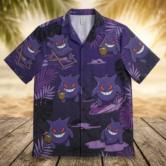 Gengar Night Waves Summer 2026 Hawaiian Shirt – Moonbestprint