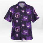 Anime Gengar Pattern Pokemon Button Up Hawaiian Shirt – Moonbestprint