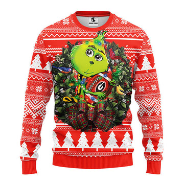 Georgia Bulldogs Grinch Hug Ugly Christmas Sweater, Grinch Xmas Sweater Moonbestprint