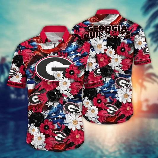 Georgia Bulldogs NCAA Aloha Hawaiian Shirt, NCAA Hawaiian Shirt Moonbestprint