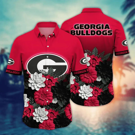 Georgia Bulldogs NCAA Flower Aloha Hawaiian Shirt 11, NCAA Hawaiian Shirt Moonbestprint