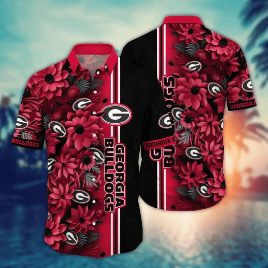 Georgia Bulldogs NCAA Flower Aloha Hawaiian Shirt 3, NCAA Hawaiian Shirt Moonbestprint
