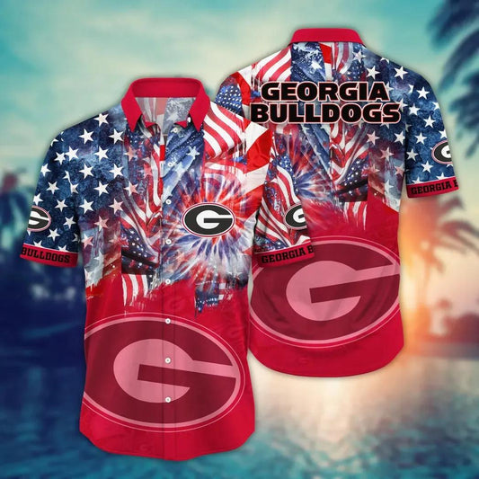 Georgia Bulldogs NCAA Flower Aloha Hawaiian Shirt 8, NCAA Hawaiian Shirt Moonbestprint