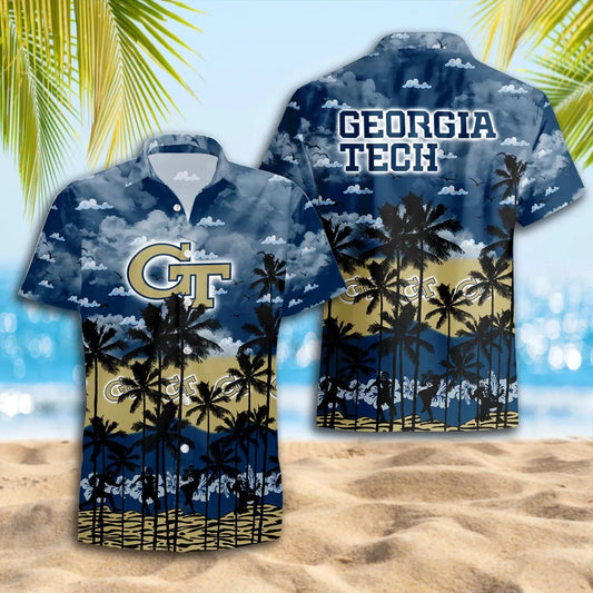 Georgia Tech Yellow Jackets Hawaiian Shirt Trending Summer, NCAA Hawaiian Shirt Moonbestprint