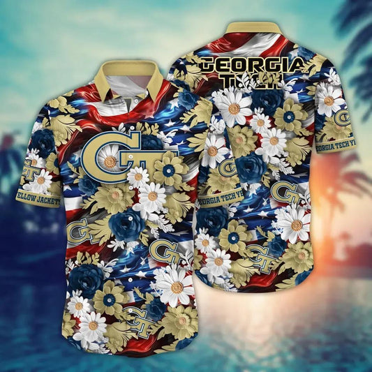 Georgia Tech Yellow Jackets NCAA Aloha Hawaiian Shirt 1, NCAA Hawaiian Shirt Moonbestprint