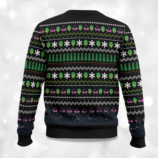 2026 Get In Loser Alien Kidnaps Santa Claus Ugly Christmas Sweater Moonbestprint